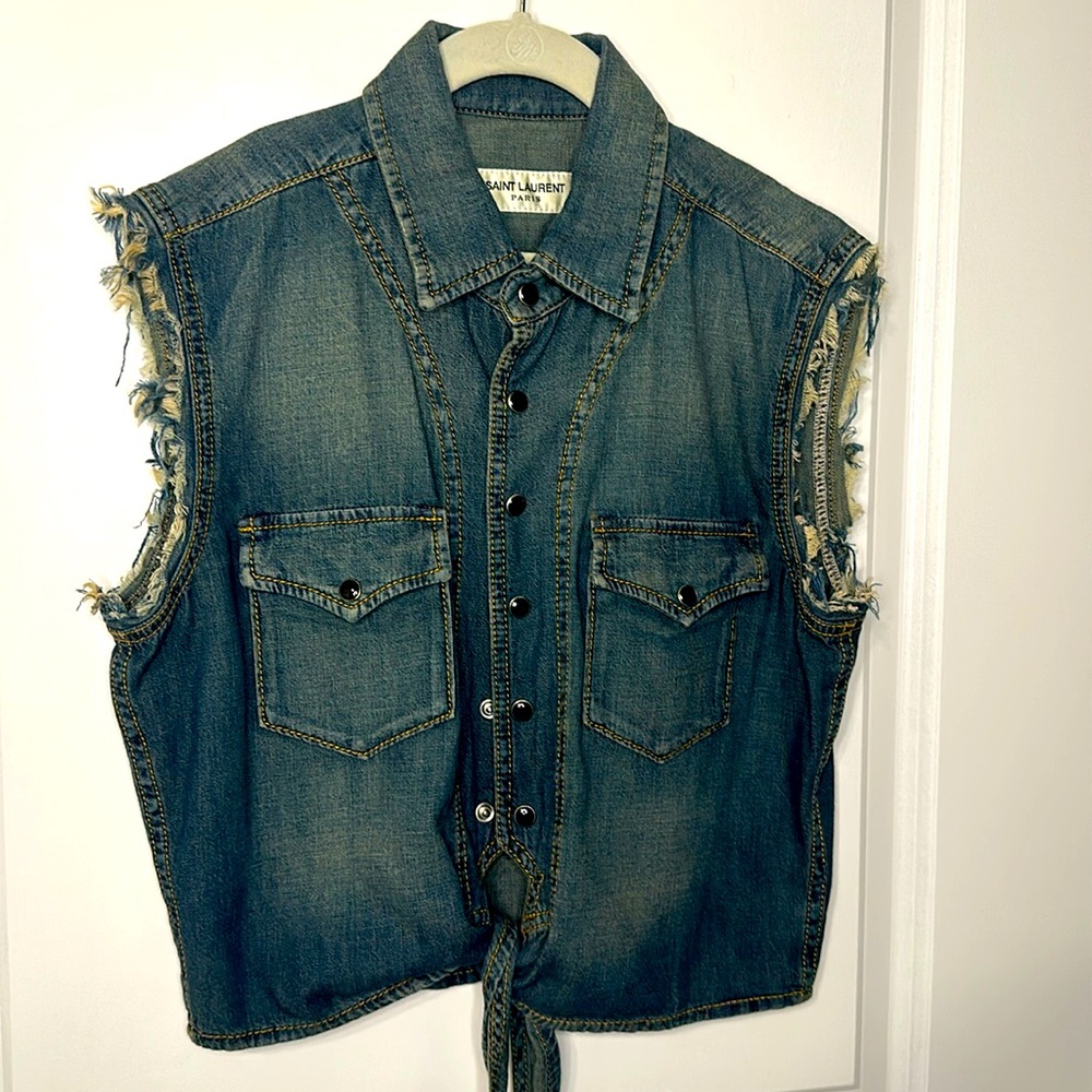 Saint Laurent Denim Sleeveless Top